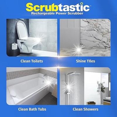 BELL+HOWELL Scrubtastic Max Spin Scrubber Electric Shower Scrubber - GRAY/WHITE