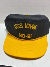 USS Iowa BB-61 Mens Navy Blue Adjustable Base...