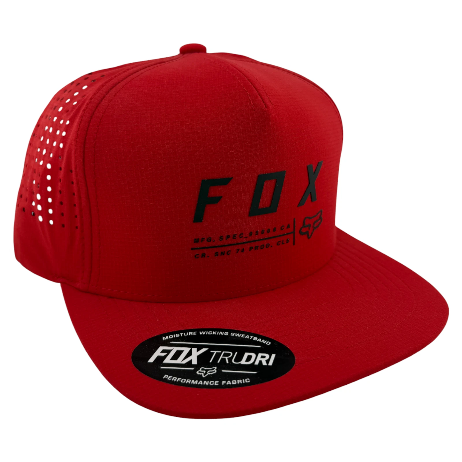 Fox Racing Non Stop Tech Logo Sport A-Frame Red Adjustable Snapback Hat Cap