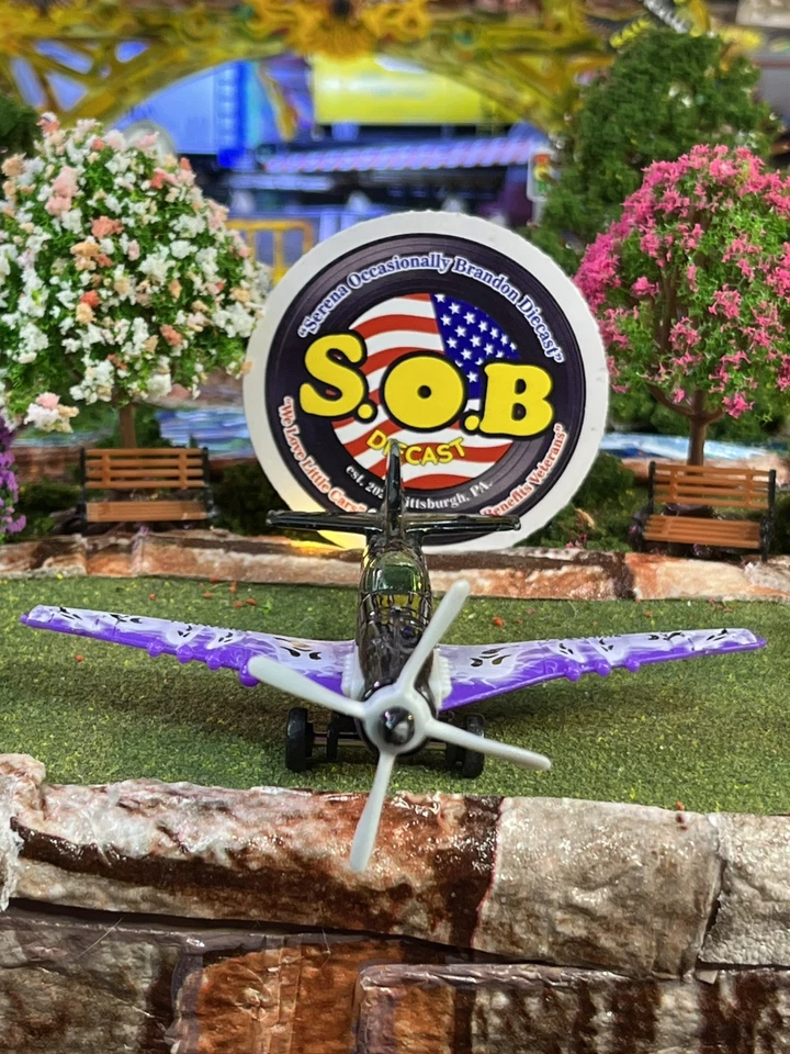 Avión acrobacias Matchbox Sky Busters 2009 púrpura diecast usado excelente estado Foto 3 de 4