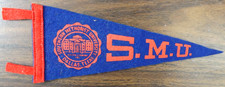 VINTAGE 1960s SOUTHERN METHODIST UNIVERSITY PENNANT 9