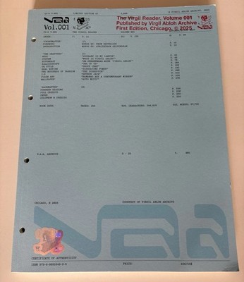 VIRGIL ABLOH ARCHIVE READER VOLUME 001 FIRST EDITION CHICAGO 2025