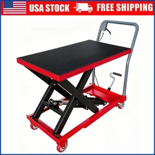 Hydraulic Lift Table 500lbs Single Scissor Lift Table Cart 28.5" Lifting Height