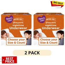 2Pack Parents Choice Nighttime Underwear LXL 38Ct Boys Girls Overnight Absorbent