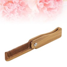 Folding Wood Comb Detangle and Massage Brush Wide Tooth Hair Wooden Beard