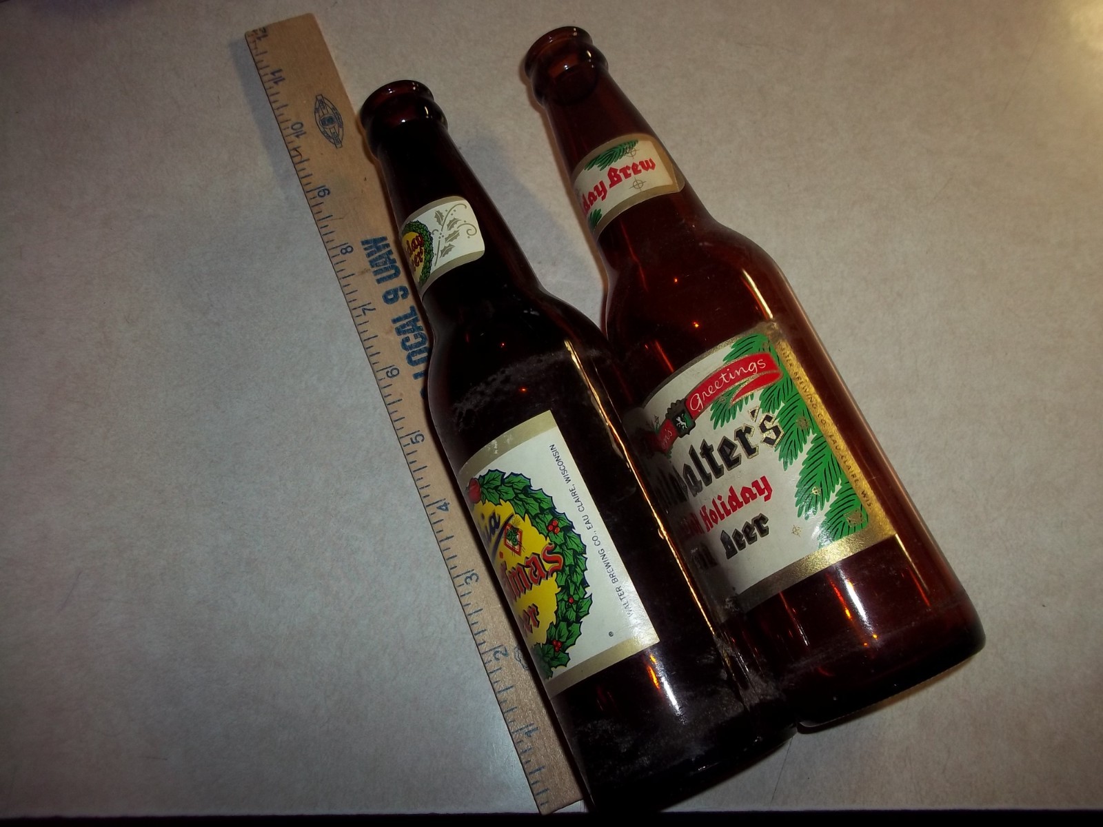 Vintage WALTER'S + LITHIA CHRISTMAS BEER BOTTLES Eau Claire Wisconsin Wi. Bar