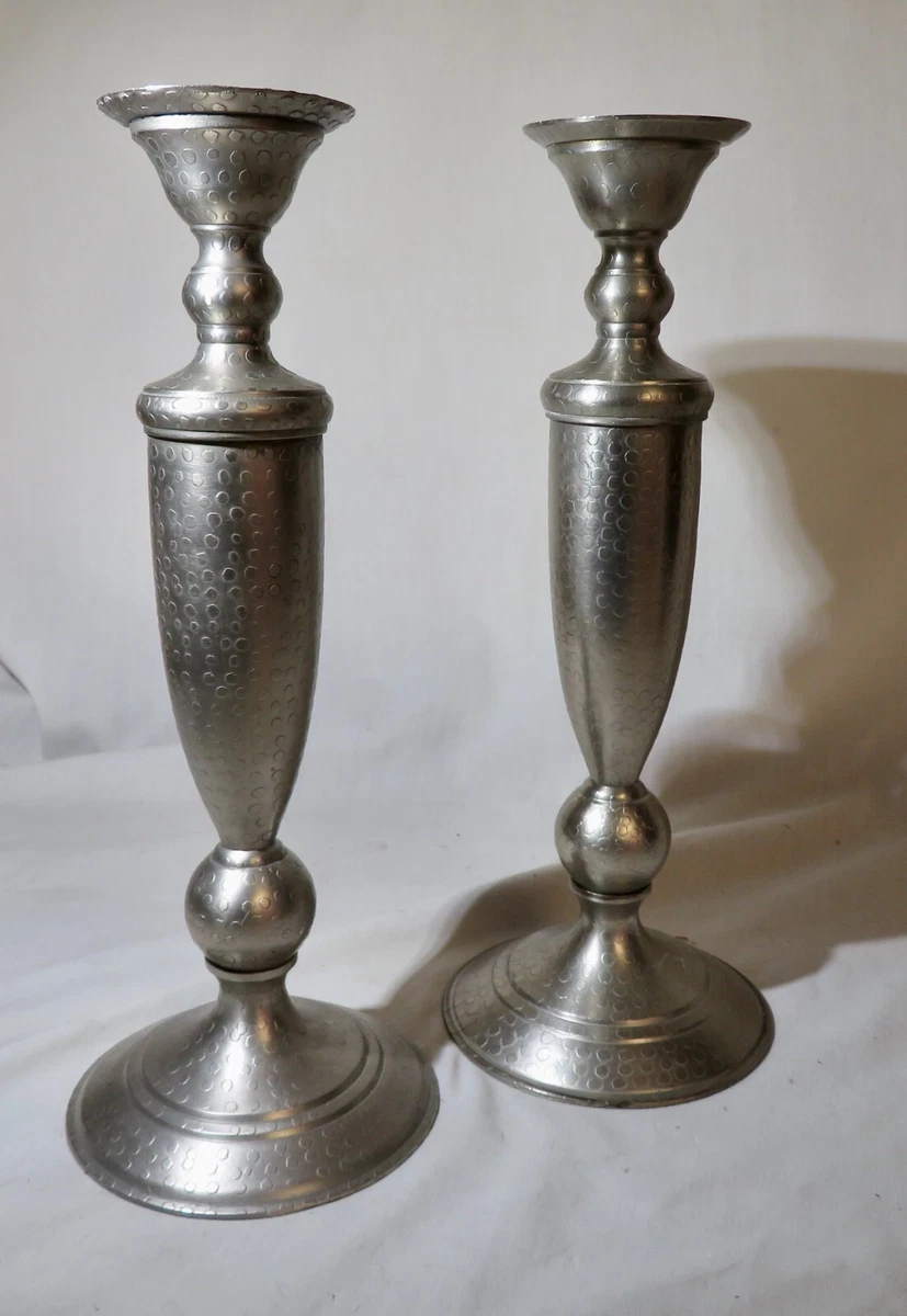 Pewter candlesticks deals