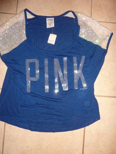 T-shirt Victoria's Secret PINK – Scoopneck Avec Applique (neuf Avec étiquettes)