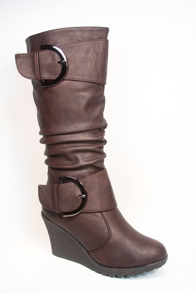 Knee High Boots Amazon Brown Boots Womens Knee High Wedge Boots