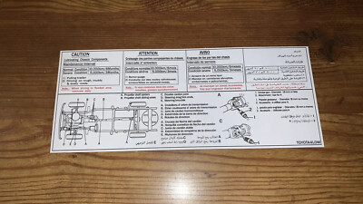 1979-1983 Axle Toyota Pickup Hilux Grease Instructions Universal