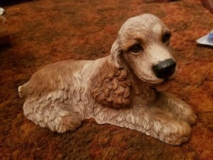 Cocker Spaniel Dog Statue Figurine Large 8" x 14" Resin Vintage 1986 HOMCO