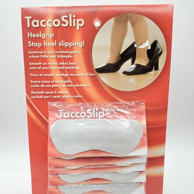 2 Pairs Of TACCO Slip Suede Heel Grip Shoe Insoles Inserts TaccoSlip Anyfit Grey