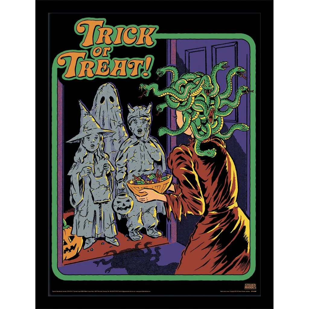 Steven Rhodes - Trick or Treat - Official 30x40cm Framed Print Wall Art
