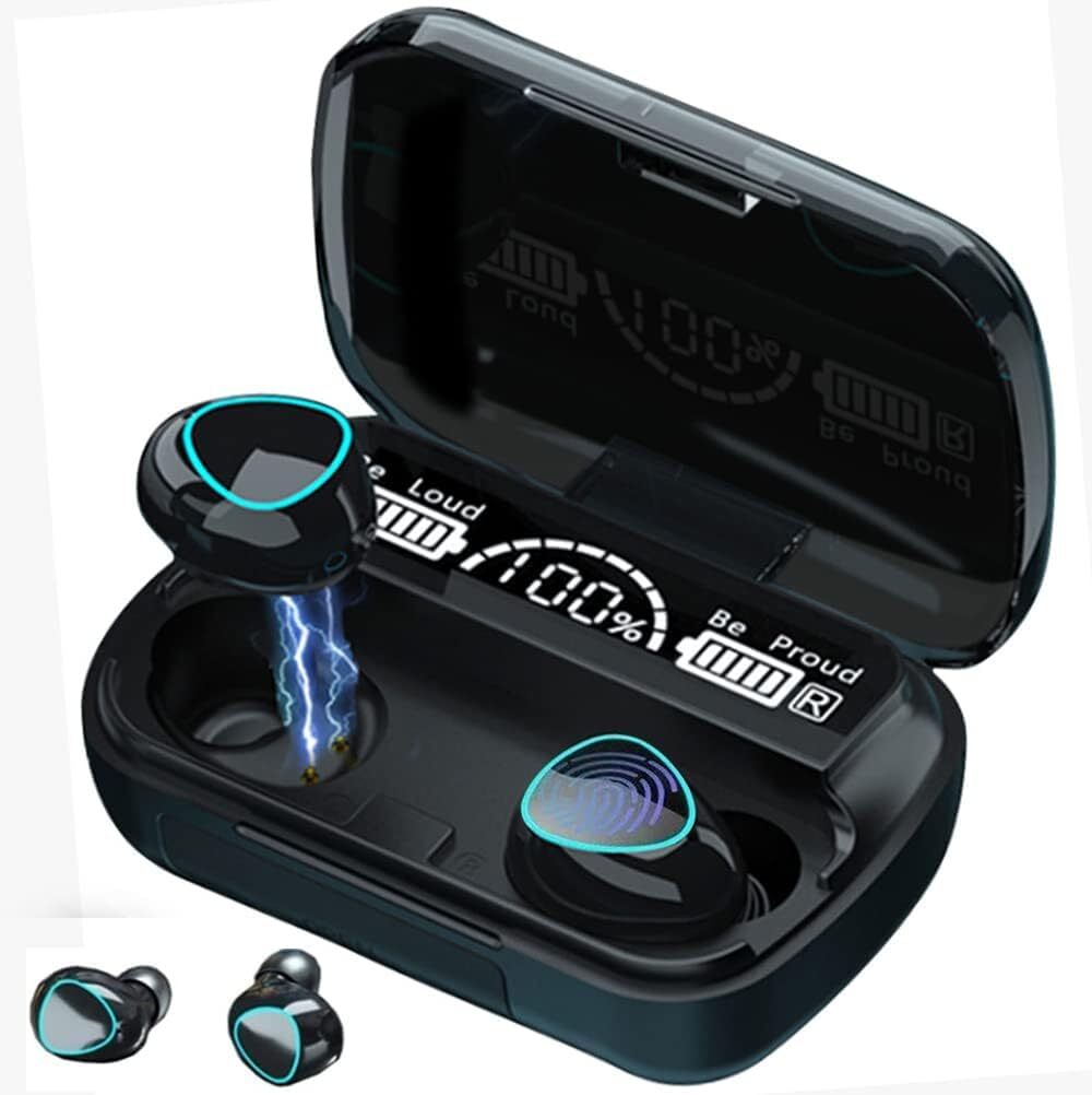 Wireless Bluetooth Earbuds with Deep Bass LED Display Charging Case Mic-image