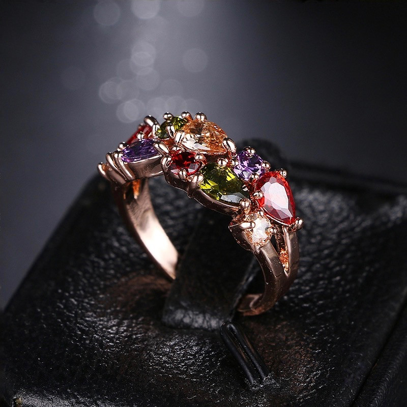 18k Rose Gold Plated Multicolor Band made w/ Swarovski