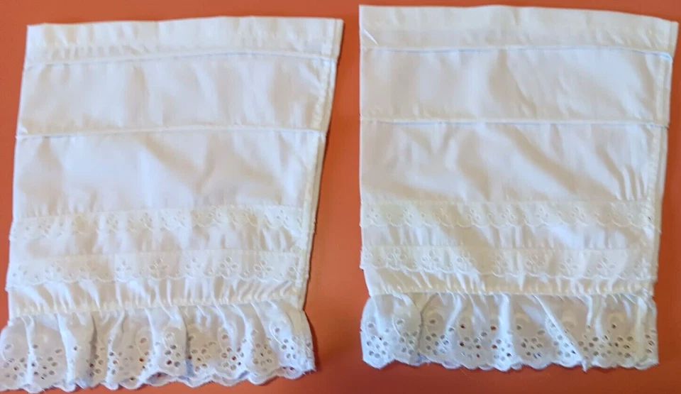 Prendedor recortado de encaje de algodón blanco para mujer MANGAS INFERIORES repro. Guerra Civil Foto 3 de 4