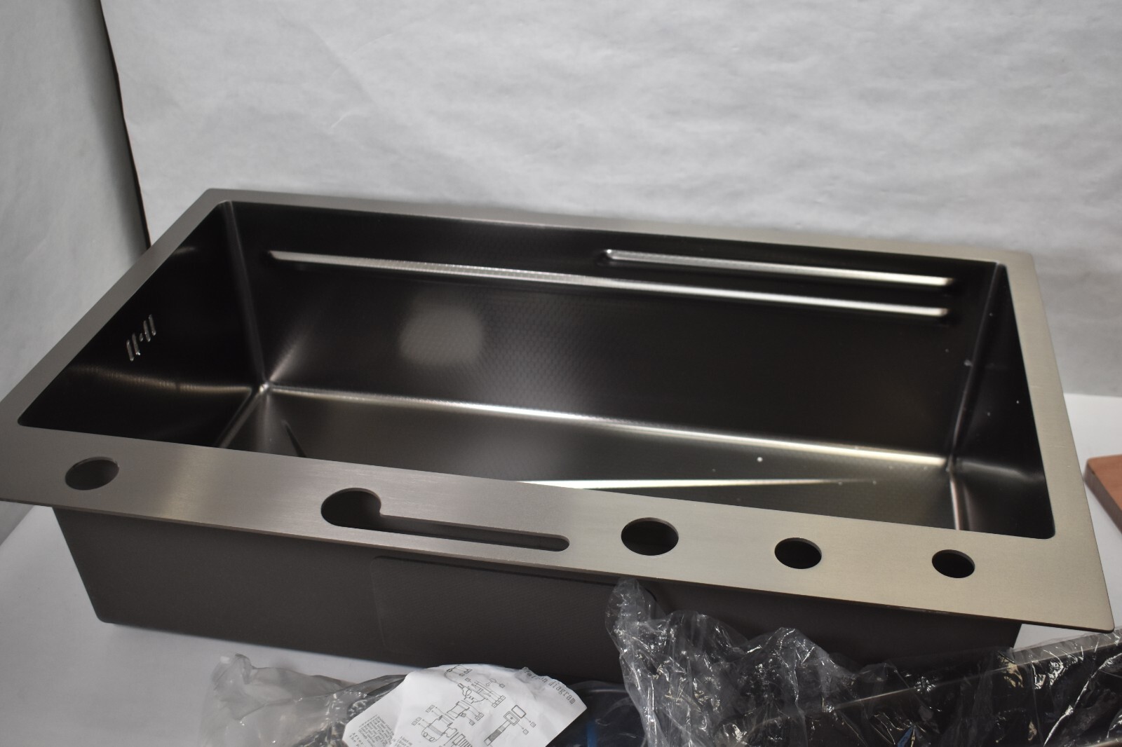 Large Kitchen Sink Basin & Accessories Wash Station 27-1/2" ID x 14-1/4" ID