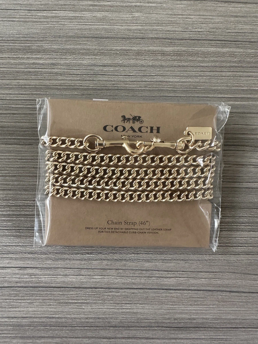 NWT Coach Dinky Chain Shoulder Crossbody Strap Gold Plated 46” F31126