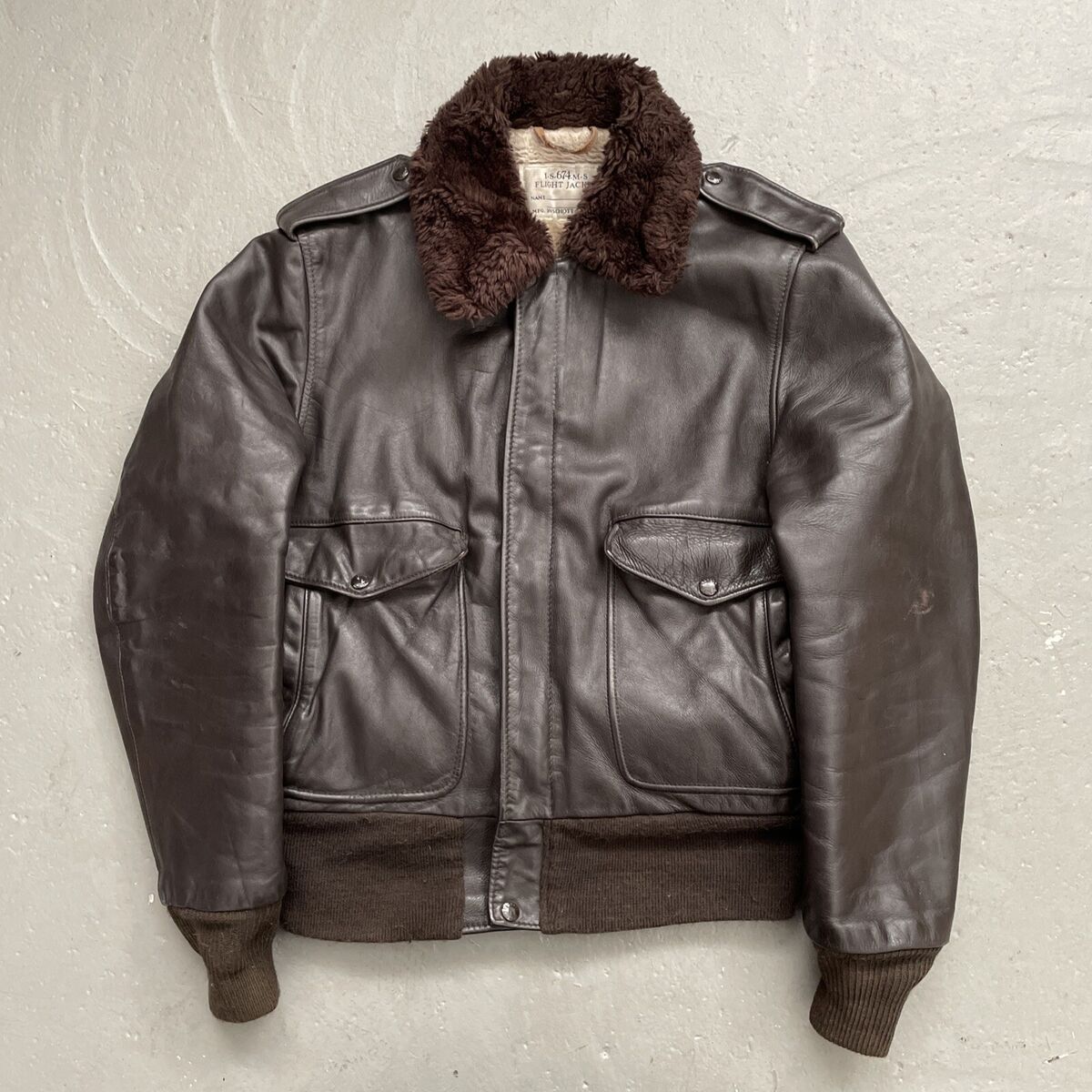 Vintage Schott IS-674-MS Leather Shearling Lined Bomber Vintage Schott IS-674-MS Leather Shearling Lined Bomber