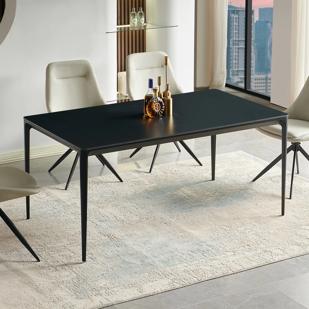Black ceramic 2024 dining table