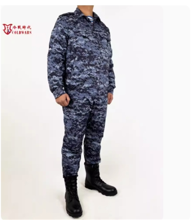 Russian Special Forces Trainning Suit Police Digital Blue Military
