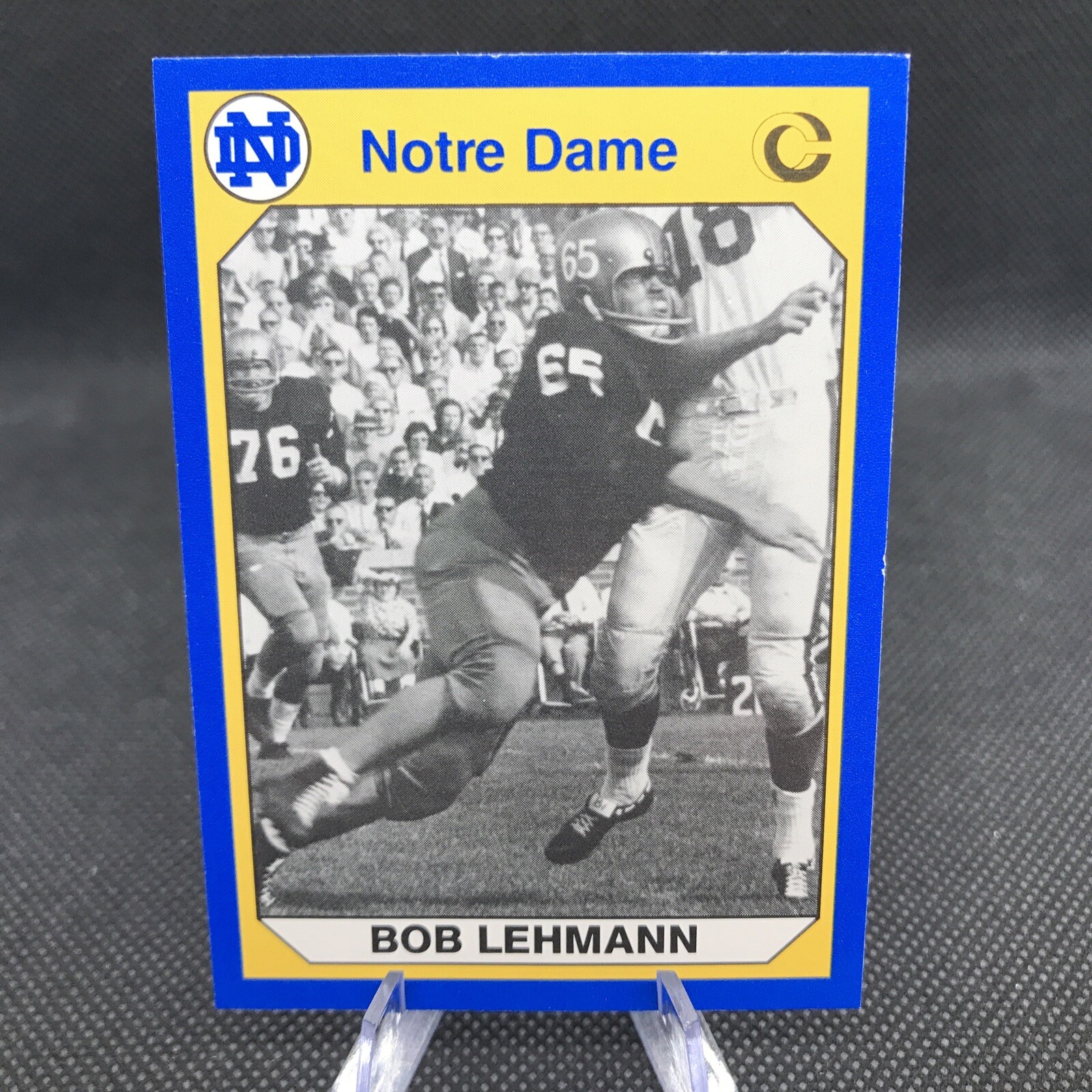 1990 Collegiate Collection Notre Dame Bob Lehmann Notre Dame Fighting Irish #108