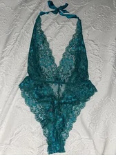 Seven Till Midnight 10708P Teddy O/S TEAL green One Size New Gold Shimmer Halter