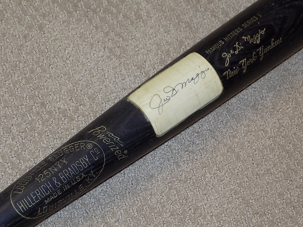 Joe DiMaggio Autographed Signed New York Yankees H&B Famous Hitters Bat Yankees HOF JSA 