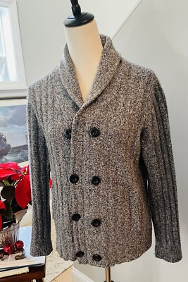 #ad EXPRESS INC. Cardigan Double Breast TWEED Shawl Collar Sweater MEDIUM $24.00
