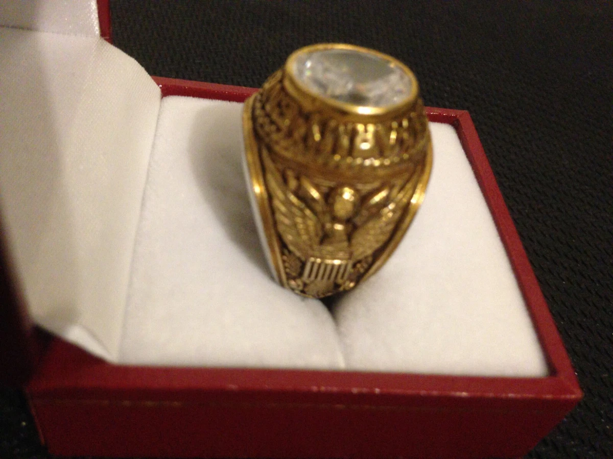 Chevalière US Army Paratroopers Plaqué Or 18K - Taille 62, Diamants Cz, Neuf Avec étiquettes