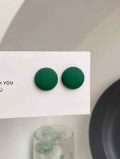EARRINGS 925 HIGH UK FASHION ACRYLIC ROUND 60S STYLE COLOURFUL STUD MANY COLOURS