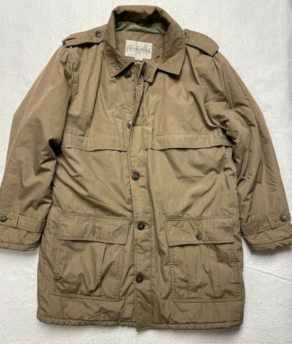 Mens Jacket Large Brown Khaki Insulated 