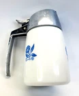 Vintage 1959 Dripcut Dispensers Inc Santa Barbara Blue Cornflower Milk Glass
