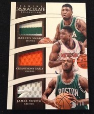2014-15 Immaculate Marcus Smart Early James Young RC TRIPLE PATCH #'D 5/10 Ssp