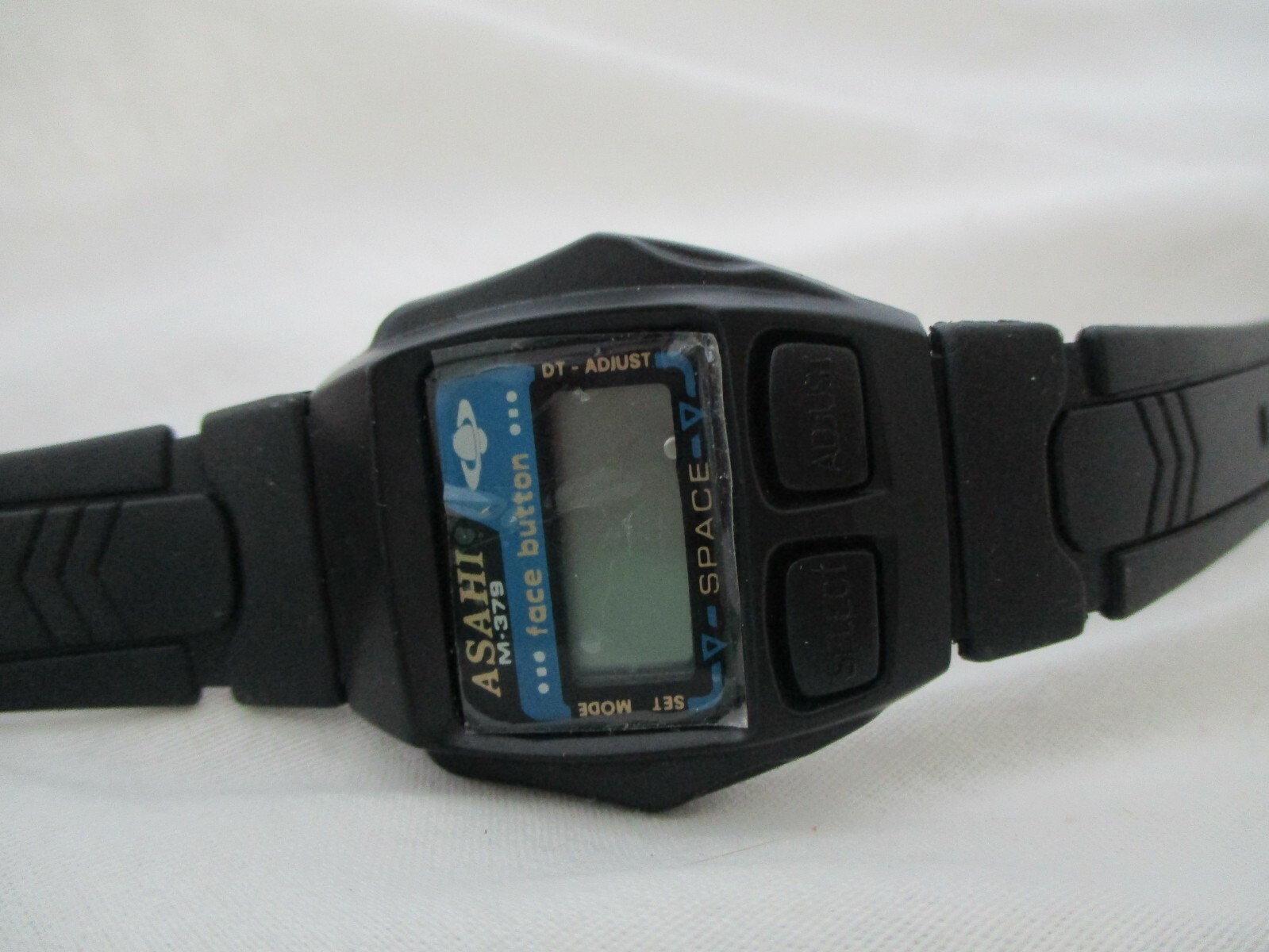 Asahi M379 Digital Watch Face Button Space Modern Black Buckle Band