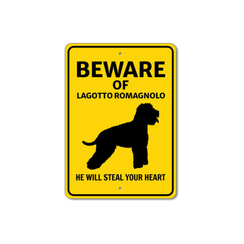 Lagotto Romagnolo Hund Vorsicht, er wird dein Herz stehlen K9 Schild - Bild 1 von 4