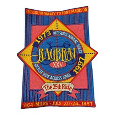 1997 RAGBRAI XXV SEW ON PATCH REGISTER'S BICYCLING ACROSS IOWA MINT UNUSED