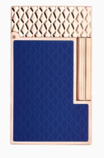 S.T Dupont Line 2 Perfect Ping Lighter Blue & Gold Dragon Pattern C16632 NIB