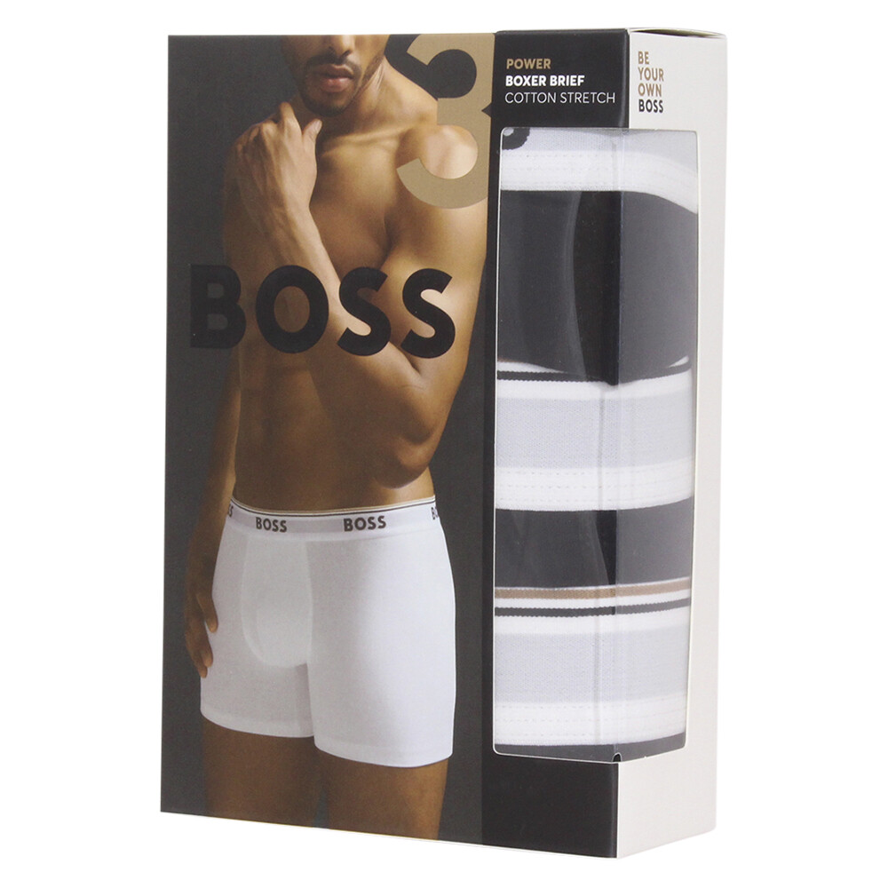 Hugo Boss Men's Power Underwear 3-Pack Long Boxer Briefs Open