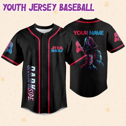 Personalize Star wars Darth Side Baseball Jersey, Disney Baseball Jersey