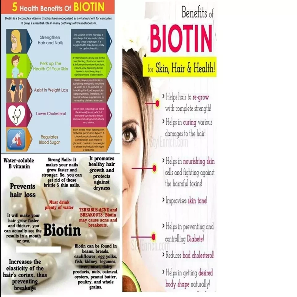 Bloqueador de DHT ganho de cabelo biotina hidrolisada DHT bloqueador vitaminas de crescimento capilar 30 TAB - Imagem 2 de 4