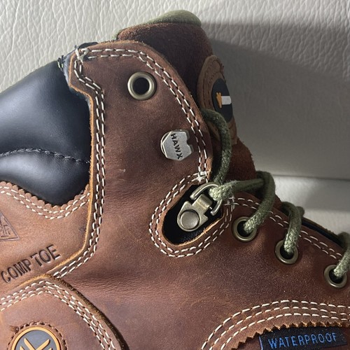 Botas de Trabajo Hawx Pelotón Cuero Impermeable Punta Compuesta Mujer Marrón Talla 6.5 B - Imagen 9 de 12