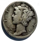 1937 10C Mercury Dime