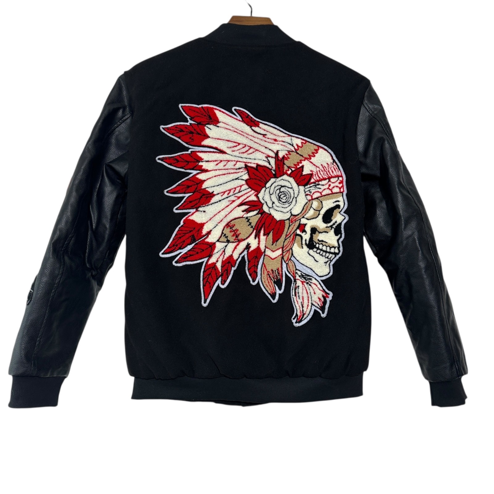 REASON Spoiler BLACK Varsity Jacket Lined Patches… - image 2