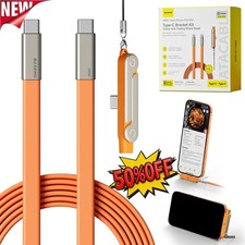 240W Super Fast Charging 360°Rotating Invisible Stand 2in1 Charging Cables Hot