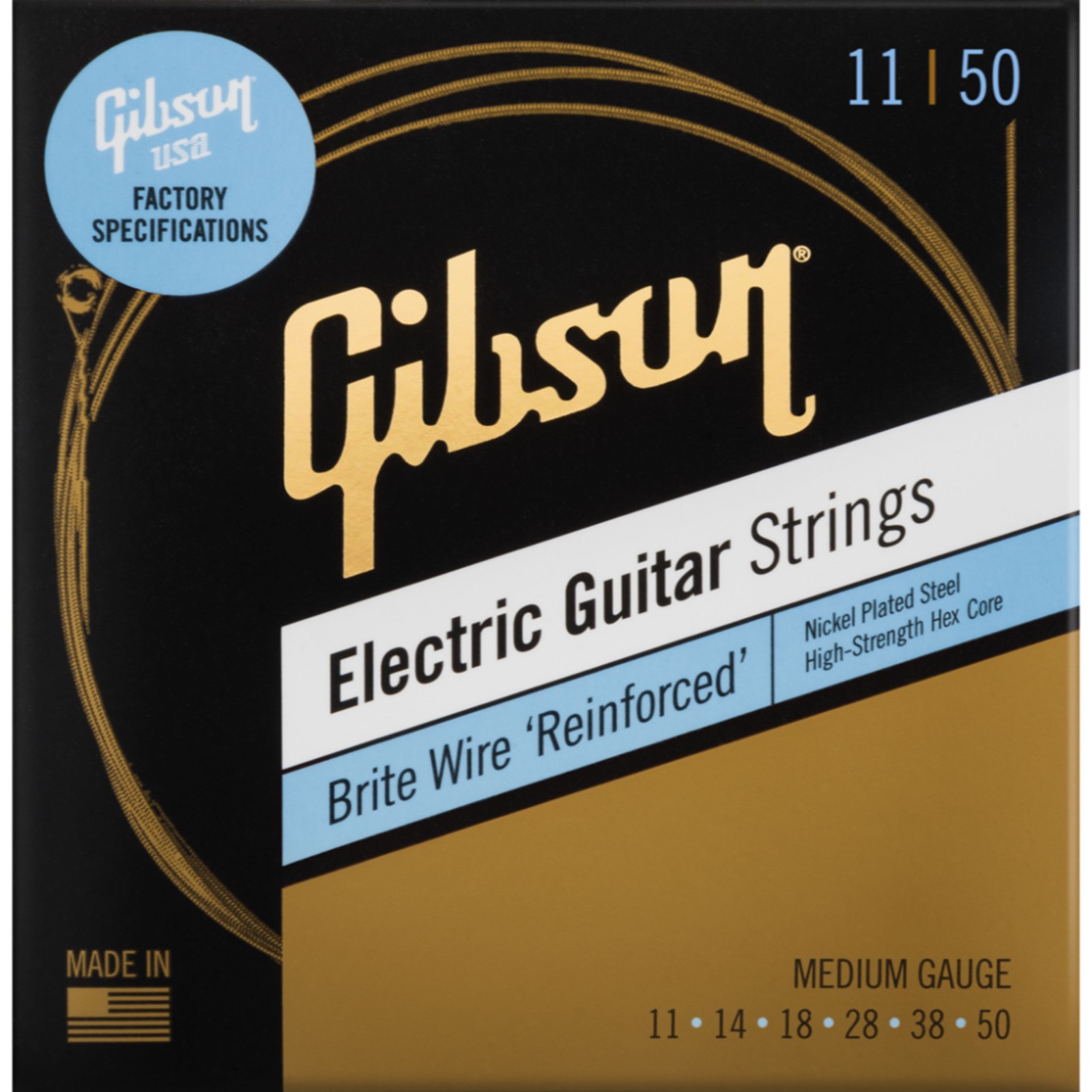 Gibson SEG-BWR11 Brite Wire Reinforced 11-50 - E-Gitarrensaiten 2690₽