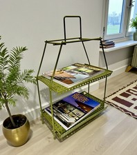 Mid Century ATOMIC Metal Mesh Green 2 Tier Magazine Rack Stand Vintage RETRO Mid Century ATOMIC Metal Mesh Green 2 Tier Magazine Rack Stand Vintage RETRO - Image 1