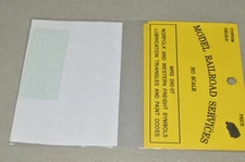 HO scale decals Model Railroad Services 260-07 Norfolk & Western Ry paint data