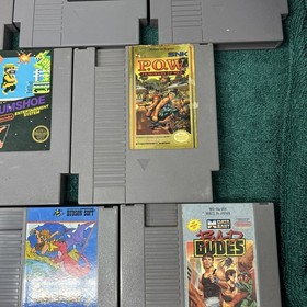 Lot of 14 Nintendo NES Games! Gumshoe,guerrilla,p.o.w. Strider,tnmt,Dinoriki !!