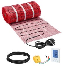 120V Programmable Thermostat Floor Heating Kit 150 Sqft Electric Mat